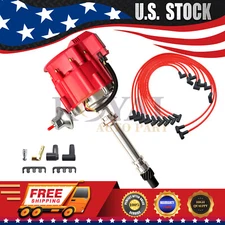 Ignition Distributor for Chevy SBC 305 350&Plug Wires 90 degree Complete 90* Kit