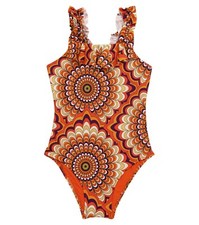 VILEBREQUIN GIRLS GINY PRINTED SWIMSUIT APRICOT SIZE 4 ANS