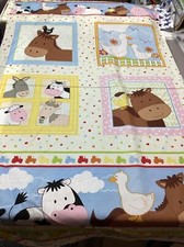 Makower-428-Farm Corner Border Panel-100% Cotton 