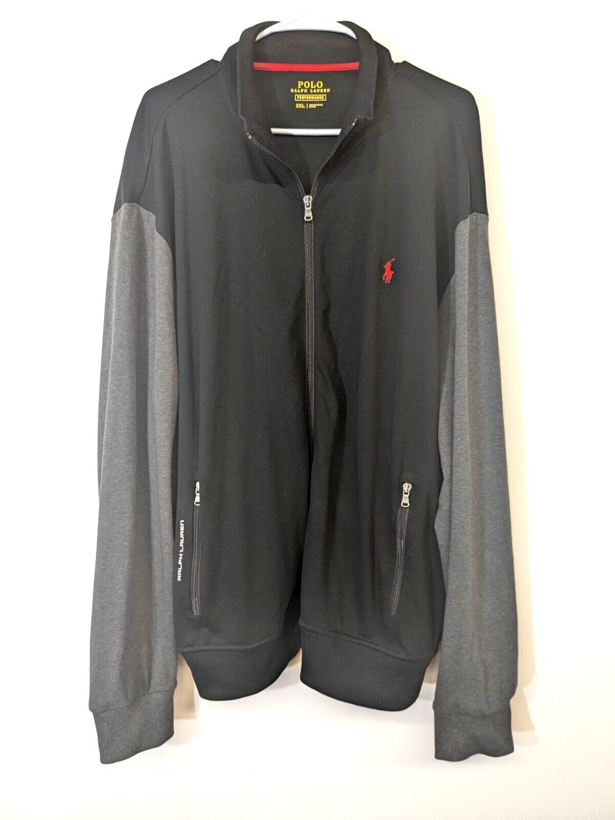 Ralph Lauren Polo Giacca Uomo XXL Rosso Nero Grigio Track Performance Pony Logo