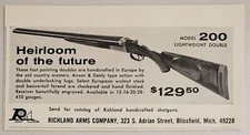1970s Print Ad Richland Arms Shotguns Model 200 Lightweight Blissfield,Michigan