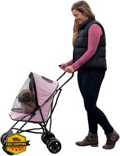 Pet Gear Travel Lite Plus Dog Cat Stroller Rose Pink Up to 15 lbs