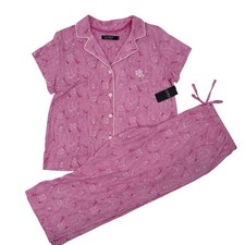 Lauren Ralph Lauren Womens Large Pink Paisley Printed pajama Set Pajamas NWT