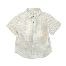 Rylee + Cru Collared Short Sleeve Shirt Grid Pattern Kids Size 4-5 Years