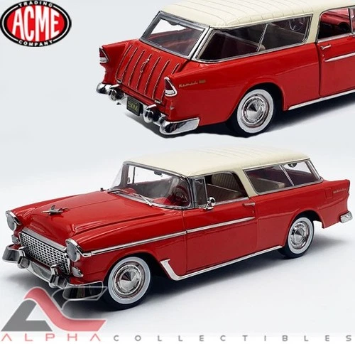 ACME A1807009 1:18 1955 CHEVROLET BEL AIR NOMAD RED 1/18 DIECAST MODEL
