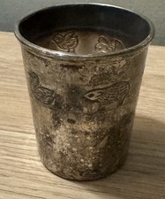 Vintage Handmade Sterling Silver Etched Engraved Animals Cup Sanborns Mexico