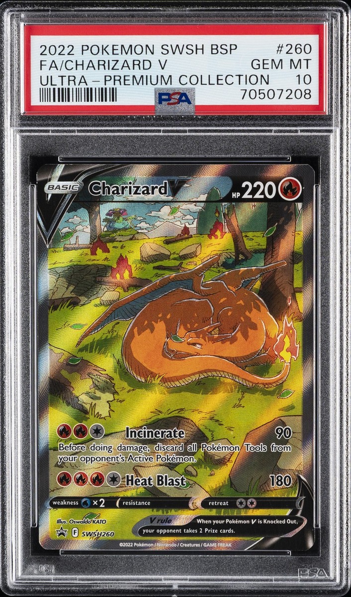 2022 POKEMON SWSH BLACK STAR PROMO #260 FULL ART/CHARIZARD V PSA