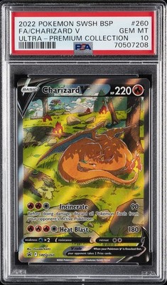 2022 POKEMON SWSH BLACK STAR PROMO #260 FULL ART/CHARIZARD V PSA