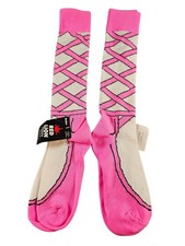 2 Pk Ballet Slipper Socks Red Lion Medium Knee High Made In USA Novelty NWT