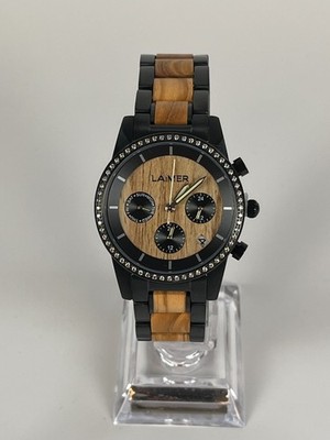 Laimer Woodwatch  24 029/09Damenuhr Holzuhr Swarovski Uhr Armbanduhr
