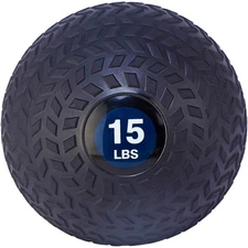 Fitvids 15 Pound Weighted Medicine Ball for Home Gym Training and Fitness, Blue