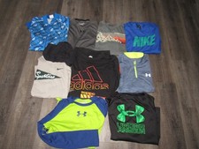 UNDER ARMOUR ADIDAS NIKE Shirt Lot Of 9 Boy's Large All Long Sleeved Jacket