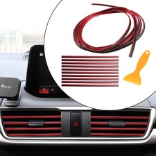 1Set Car Air Vent Outlet Trims Filler Insert Strips Line 5m 16.4ft PVC Red