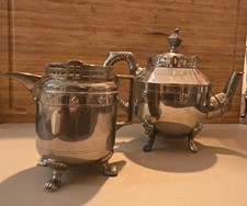 Antik 2x C. Kurz & Co Tiel Kannen Art Deco Teekanne Kanne Tatzenf&uuml;&szlig;e Holland