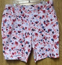 Women  s Shorts Time  Tru Floral Stretch Pockets XL 16 18