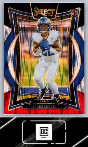 2024 Panini Select #9 Blake Corum Black &amp; Red Prizm Shock