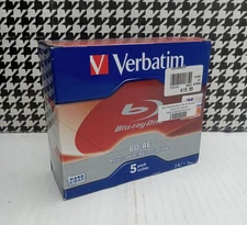 Verbatim Blu-Ray Disc BD-RE 25GB Rewritable High-Quality Storage 5 Pack