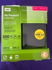 WD My Passport Essential 500 GB USB 3.0 USB 2.0 Portable External Hard Drive