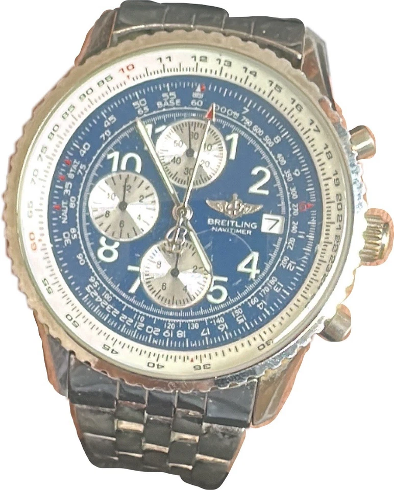 Breitling Old Navitimer Blaues Ziffernblatz Chronograph Herren Uhr - Bild 1 von 1