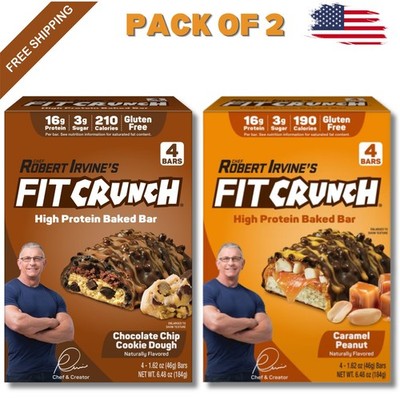 2 pack - Chef Robert Irvine s Fit Crunch, Verity-Pack,  High Protein Baked-Bars