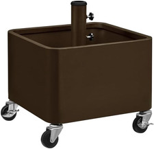 Base per Ombrellone Con Ruote 2 Freni Riempibile E Piantabile Con Sabbia O Pietr