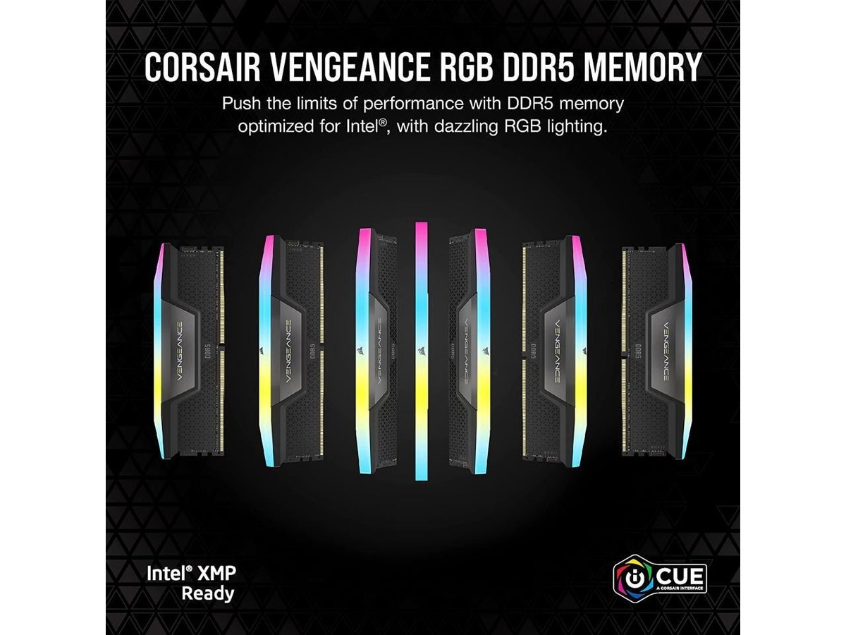 CORSAIR Vengeance RGB 16GB (2 x 8GB) 288-Pin PC RAM DDR5 5200 (PC5