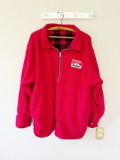 Vtg 90s Marlboro Sweater Red Pullover Zip Jacket Reversible Flannel Size Large