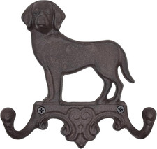 Cast Iron Dog Wall Hooks for Hanging, Heavy Duty Dog Leash Holder for Wall Mount