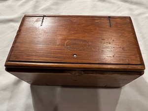 Antique Singer Sewing Machine 1889 Oak Puzzle Box with many Accessories Parts