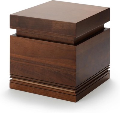 Handcrafted Walnut Wooden Urn for Human Ashes Large Capacity Cremation Container