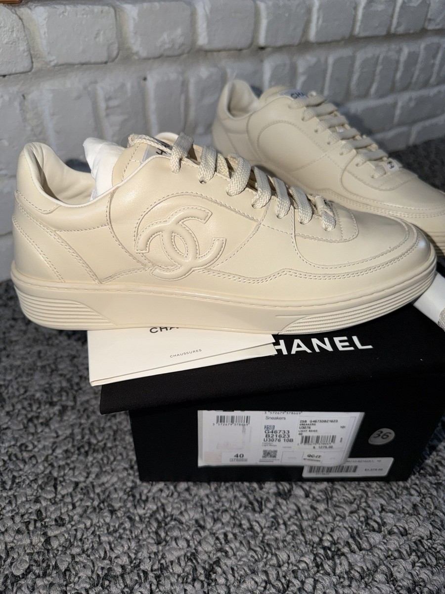 Guaranteed Authentic Chanel Beige Sneakers Size 40. Brand New | eBay