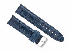 18MM LEATHER WATCH STRAP BAND FOR OMEGA SEAMASTER SPEEDMASTER MOON WATCH BLUE