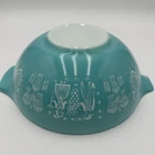 Vintage Pyrex Amish Butterprint 4Qt Cinderella Mixing Bowl #444 Turquoise Blue