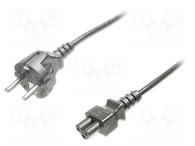 750mm Kabel CEE 7/7 (E/F) Stecker,IEC C5 weiblich schwarz