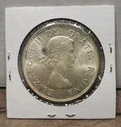 1964 Silver Canadian $1 Coin Elizabeth II Charlottetown Quebec Circulated #31