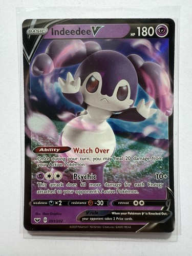Pokemon Indeedee V 091/202 SWSH01: Sword & Shield Base Set NM