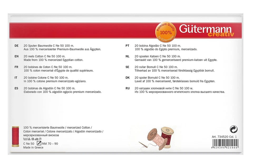 Gutermann Thread Set, Multi-Colour, 100 m - Image 3 of 4