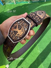 Belt Leather Cincelado Corte Laser Cowboy Cintur n Vaquero Cinto Ranchero Size38