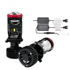 120W H4 Headlights Car H4 LED Mini Projector Lens 6000K Turbo Fan Auto H4 Lamp
