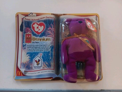 McDonald's Ty Teenie Beanie Babies 2000 MILLENNIUM Bear Vintage Stuffed Plush