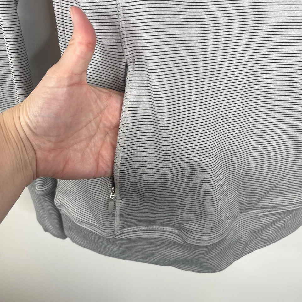 Camisa pulóver para mujer Kyodan talla S gris manga larga yoga capucha cuello Foto 2 de 4