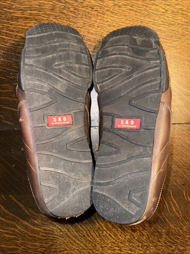Sneakers vintage SAO by Stacy Adams in pelle marrone da uomo 10,5 casual retrò Y2K - Foto 5 di 12