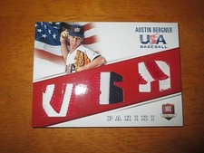 AUSTIN BERGNER 2015 Panini USA Baseball Game Used TRIPLE PATCH #24/35 Tigers