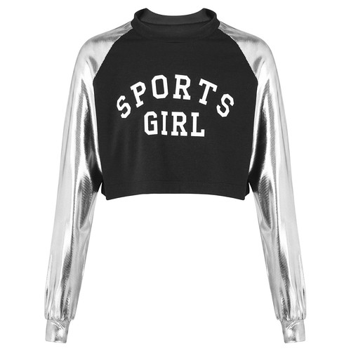 Kids Girls Jacket Workout Activewear Shiny Sweatshirt Coat Uniform Zipper Set - Picture 52 of 63