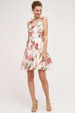 NWT ANTHROPOLOGIE TULIPA DOUBLE TIE PARTY DRESS by PAPER CROWN M