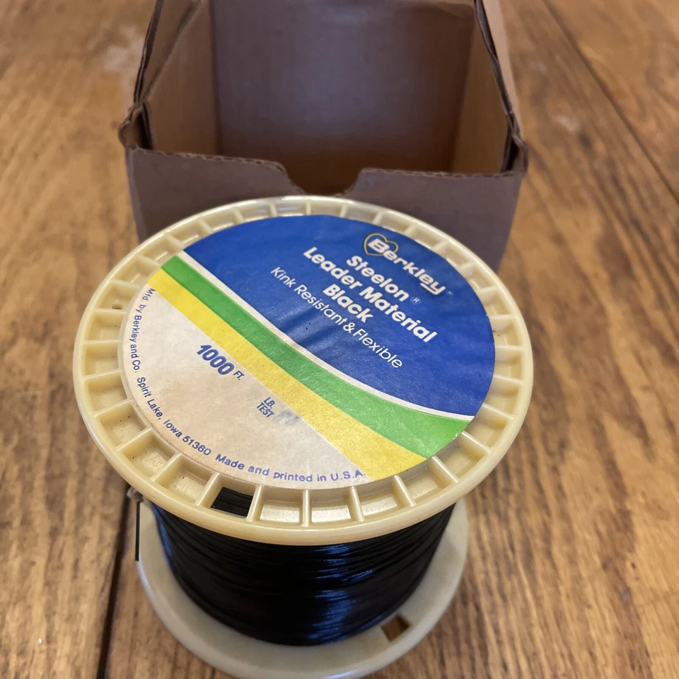 Berkley Steelon Leader Material Negro Resistente a la Torcedura y Flex 80 Lb Prueba 1000 ft Foto 2 de 4