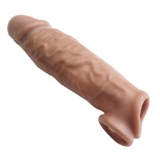 Male Penis Sleeve Girth Reusable Penis Sheath Condoms Extender Enlarger Enhancer