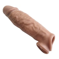 Reusable Penis Sheath Extender Enhancer Male Penis Sleeve Girth Enlarger Condoms