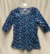 UA Scrubs Ornaments Pattern Multicolored Size Medium Scrub Top