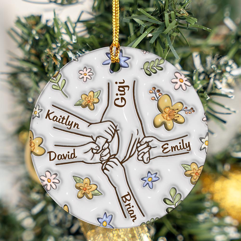 Personalized Holding Grandma s Hand Christmas Ornament 2024  Hold My Hand  Hold